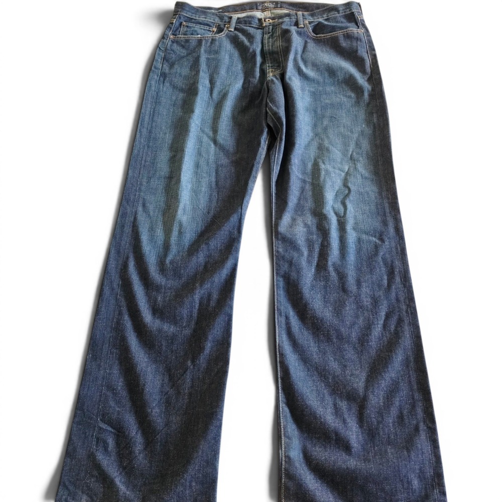 Lucky Brand 181 Relaxed Straight Jeans Mens 38x34 Dark Wash Denim Blue